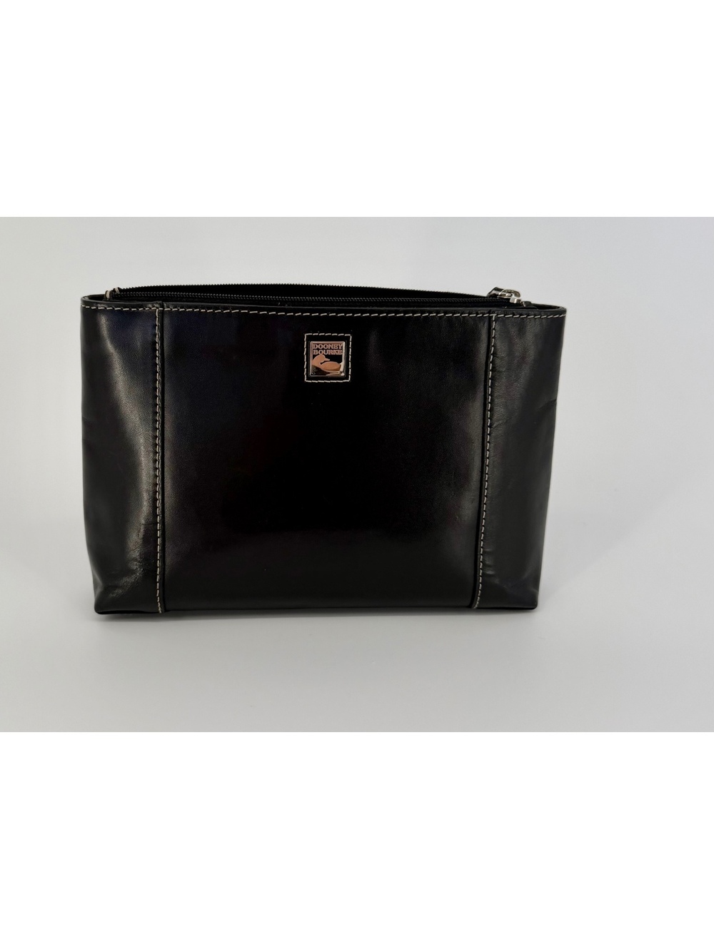 Dooney & Bourke Black Leather Zip Top Wristlet